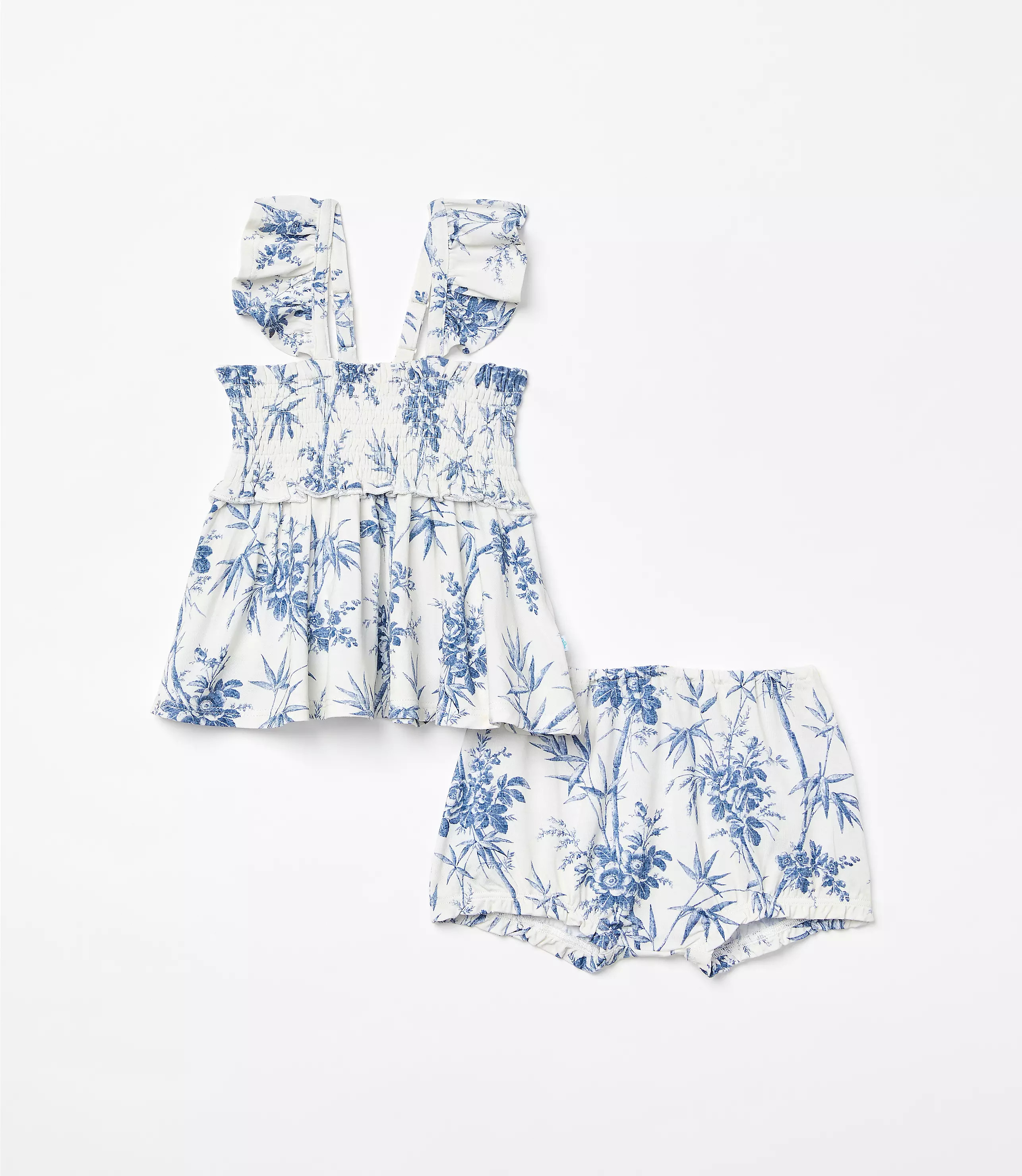 Posh Peanut x LOFT Palm Smocked Babydoll Bummie Set | LOFT