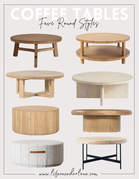 Coffee Tables - here’s a round up of our fave round styles. So many pretty finds with some budget friendly options too! Such an easy way to refresh your living room space! 

#livingroom #familyroom #coffeetables #roundcoffeetables 

#LTKhome #LTKstyletip #LTKsalealert