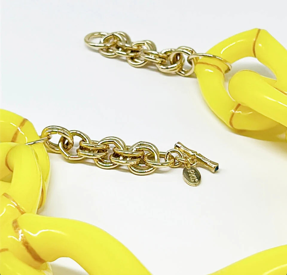 "The Michelle"  Bamboo Link Necklace by Parker Kennedy- Yellow | House Of MBR