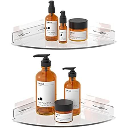 HBlife Corner Shower Caddy, Acrylic Adhesive Shower Shelves Wall Mounted, No Drilling Bathroom Showe | Amazon (US)