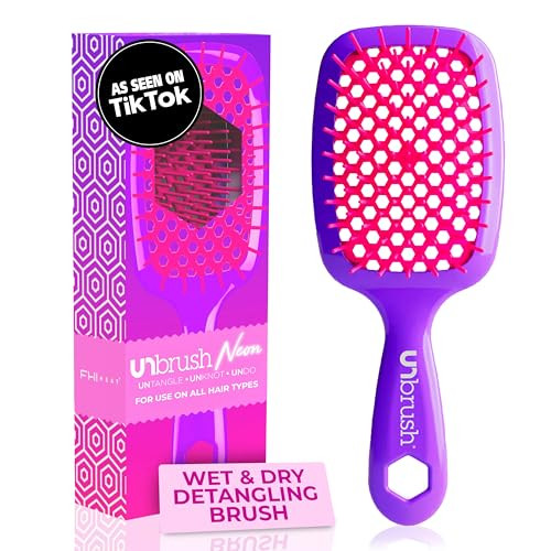 FHI Heat UNbrush Detangling Brush for Pain-Free Brushing on All Wet or Dry Hair Types — Durable DuoFlex Anti-Static Bristles, Lightweight Handle, Vented Hair Brush | Amazon (US)