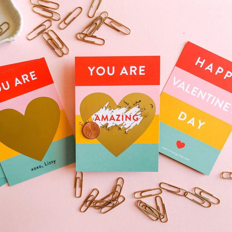 PRINTED You Are Amazing Scratch-Off Valentine | Etsy (US)