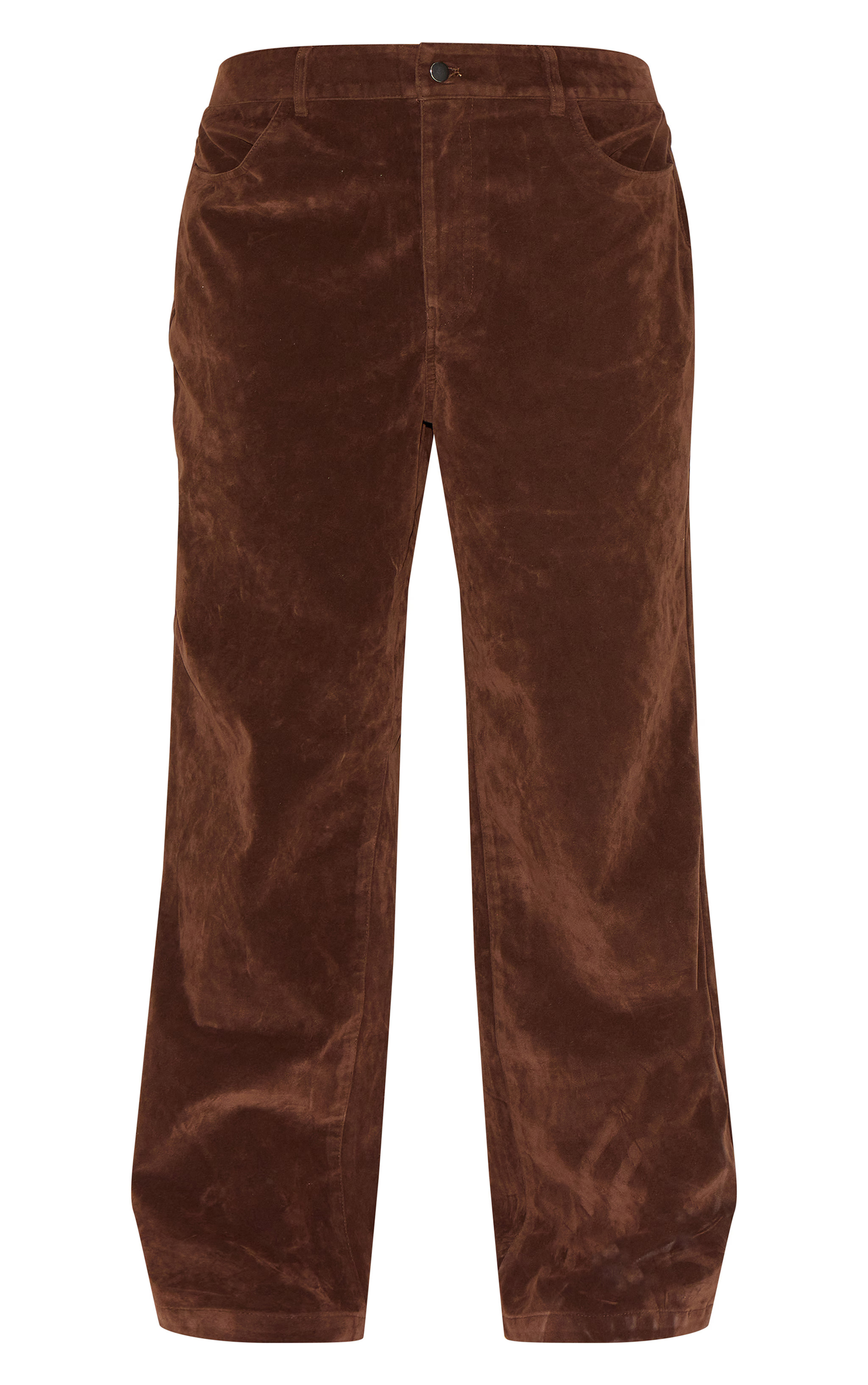 Plus Brown Wide Leg Faux Suede Pants | PrettyLittleThing US