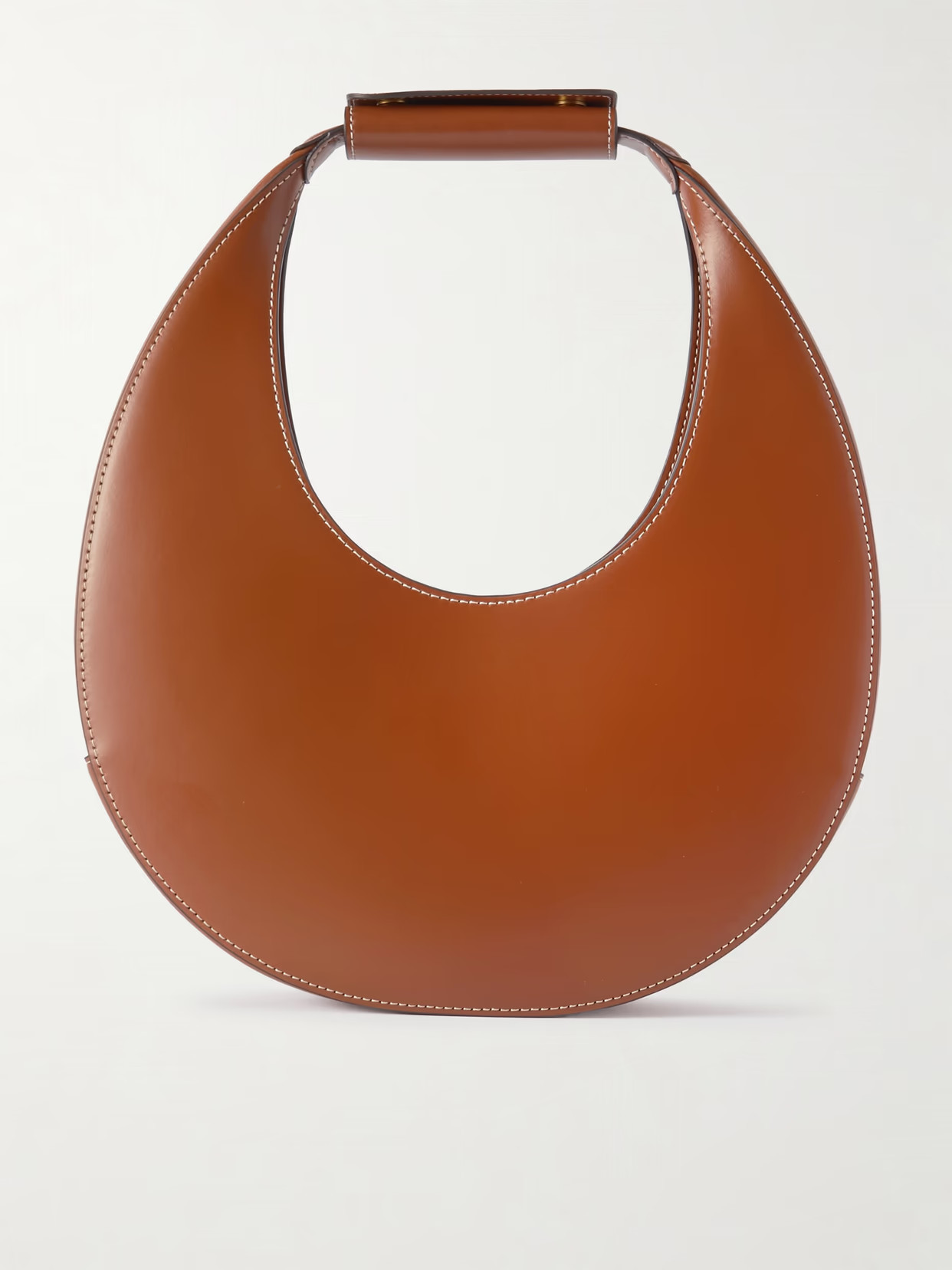 STAUD - Moon Leather Tote - Brown | NET-A-PORTER (US)