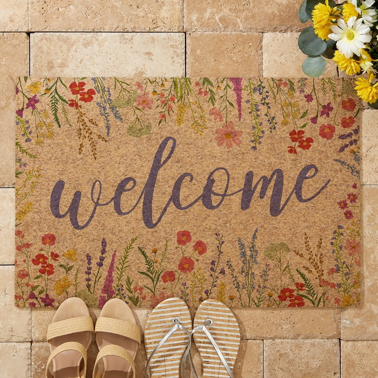 Personalization Mall Welcome Spring Synthetic Coir Doormat, 18x27 | Walmart (US)