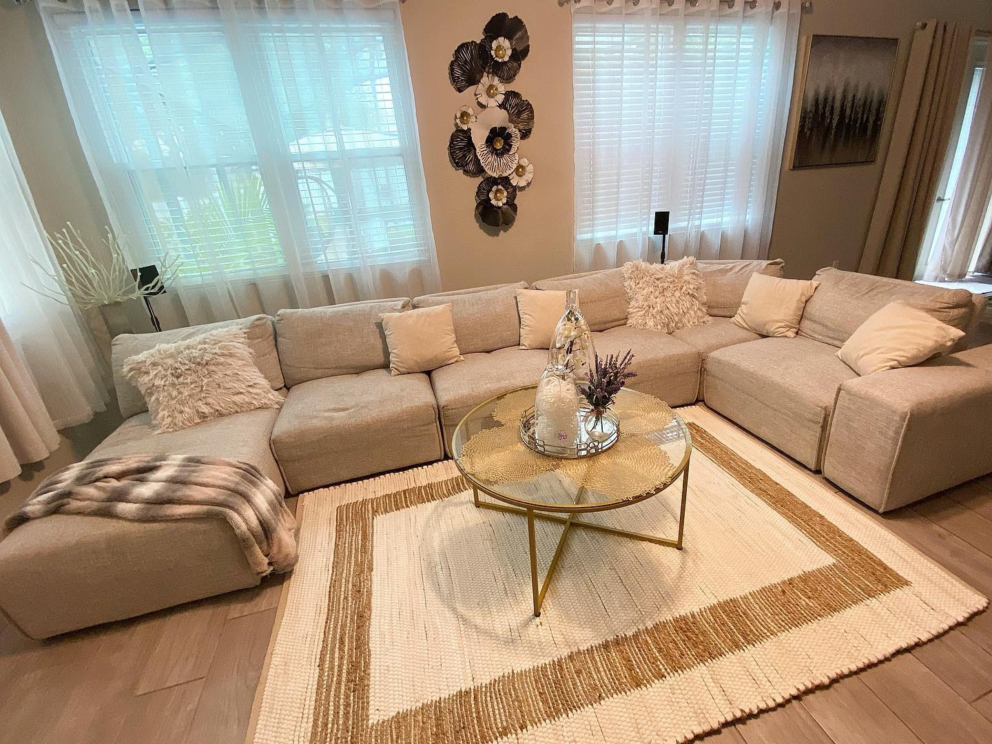 This rug has exceeded my expectations in terms of quality, craftsmanship, and design.
It has details that matching my leaving room style.The patterns and stitching shows the artistry that went into creating it. The rug feels soft and plush underfoot.
The size of the rug, 5’ x 7’6”, is perfect for my living room space near our sectional sofa and coffee table. It adds a touch of elegance and warmth to the room  and makes it more cozy. It complements my existing furniture and decor.
It is easy to clean compare to the carpet I had before that was harder to clean because of the fluffy surface.
Overall, I am extremely satisfied with the Hand Made Rug. Its great quality. I would highly recommend this rug to anyone seeking an elegance, durability, and timeless style. #newproducts #producttesting