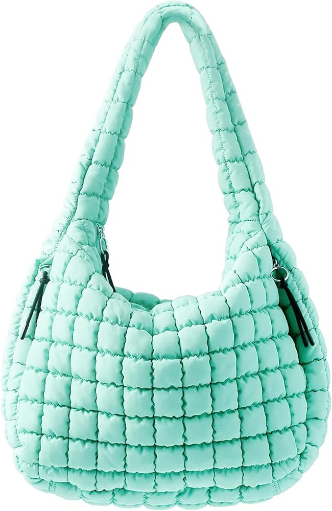 Quilted Tote Bag Large Carryall Puffer Shoulder Bag Lightweight Quilted Padding Hobo Bag Quilted ... | Amazon (US)