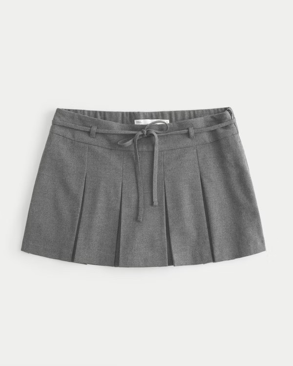 Mid-Rise Pleated Mini Skort | Hollister (US)