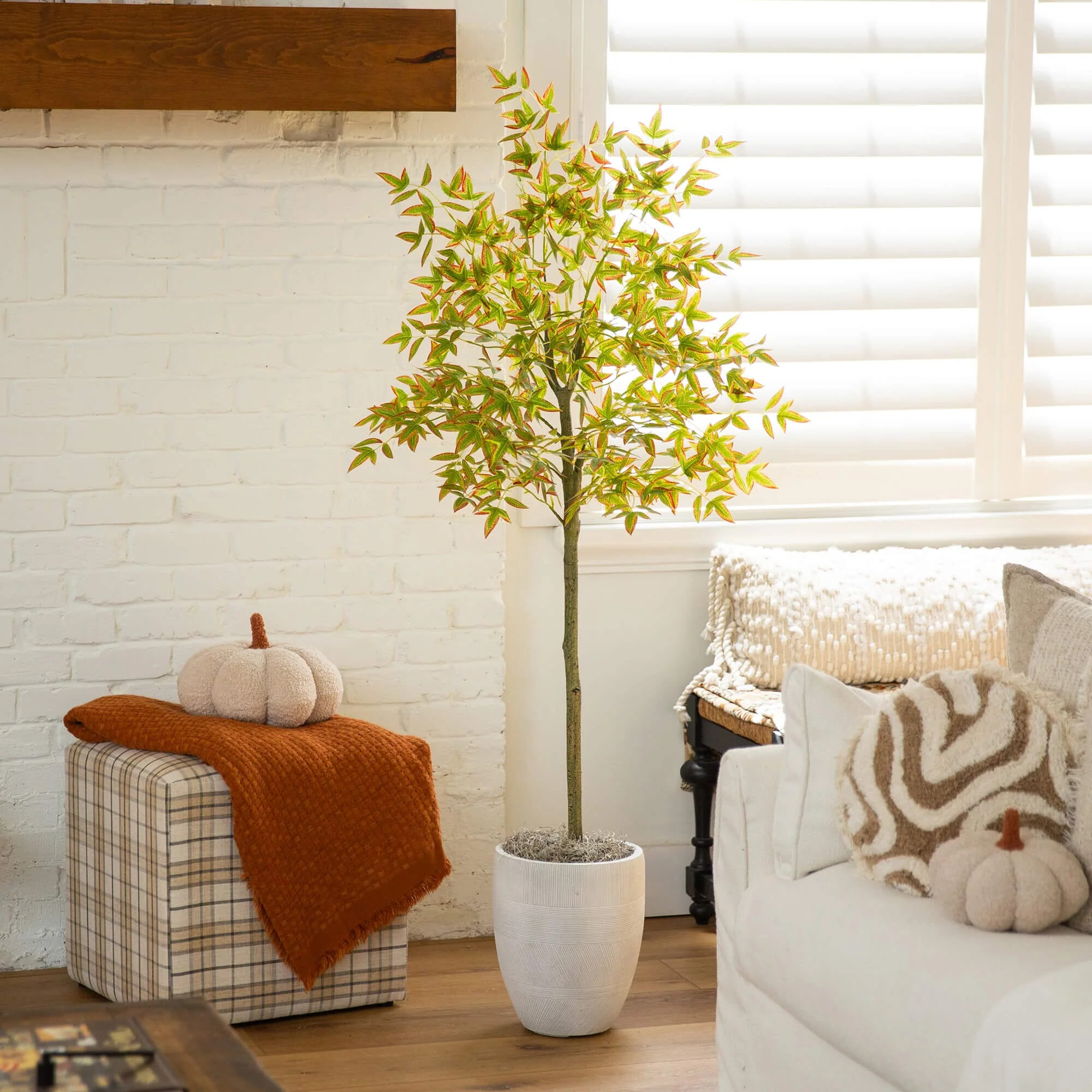 5' Autumn Nandina Artificial Fall Tree | Nearly Natural