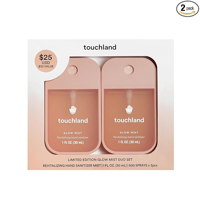 Touchland Limited Edition Glow Mist Duo Set, Revitalizing Hand Sanitizer Spray, Rosewater scented... | Amazon (US)