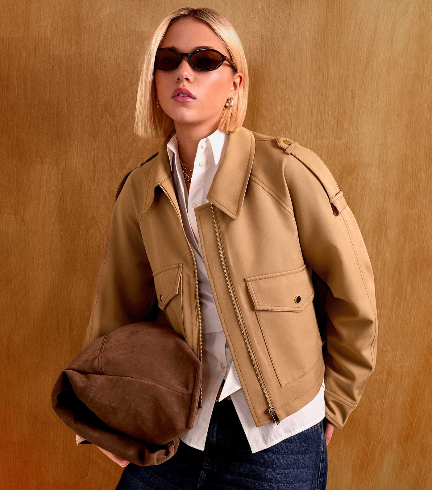 Tan Short Trucker Jacket | New Look | New Look (UK)