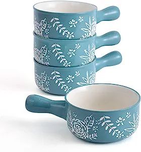 KINGSBULL HOME Soup Bowls with Handles Soup Bowls 18 Ounces Soup Bowl French Onion Soup Bowls Cer... | Amazon (US)