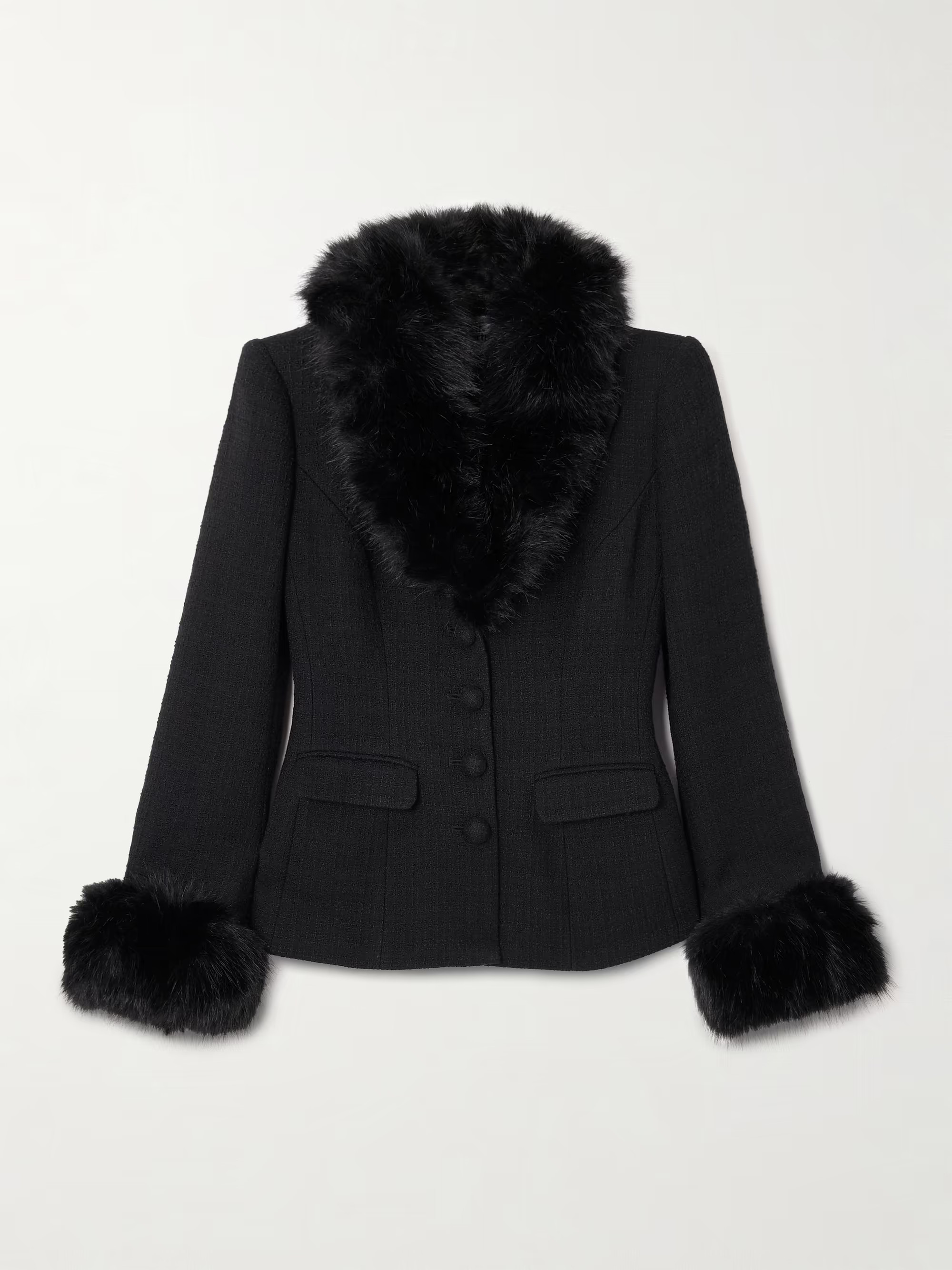 Plush-trimmed bouclé-tweed jacket | NET-A-PORTER (UK & EU)