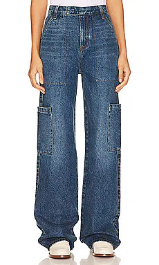 GRLFRND Elyse Trouser Cargo Jean in Crissy Field from Revolve.com | Revolve Clothing (Global)