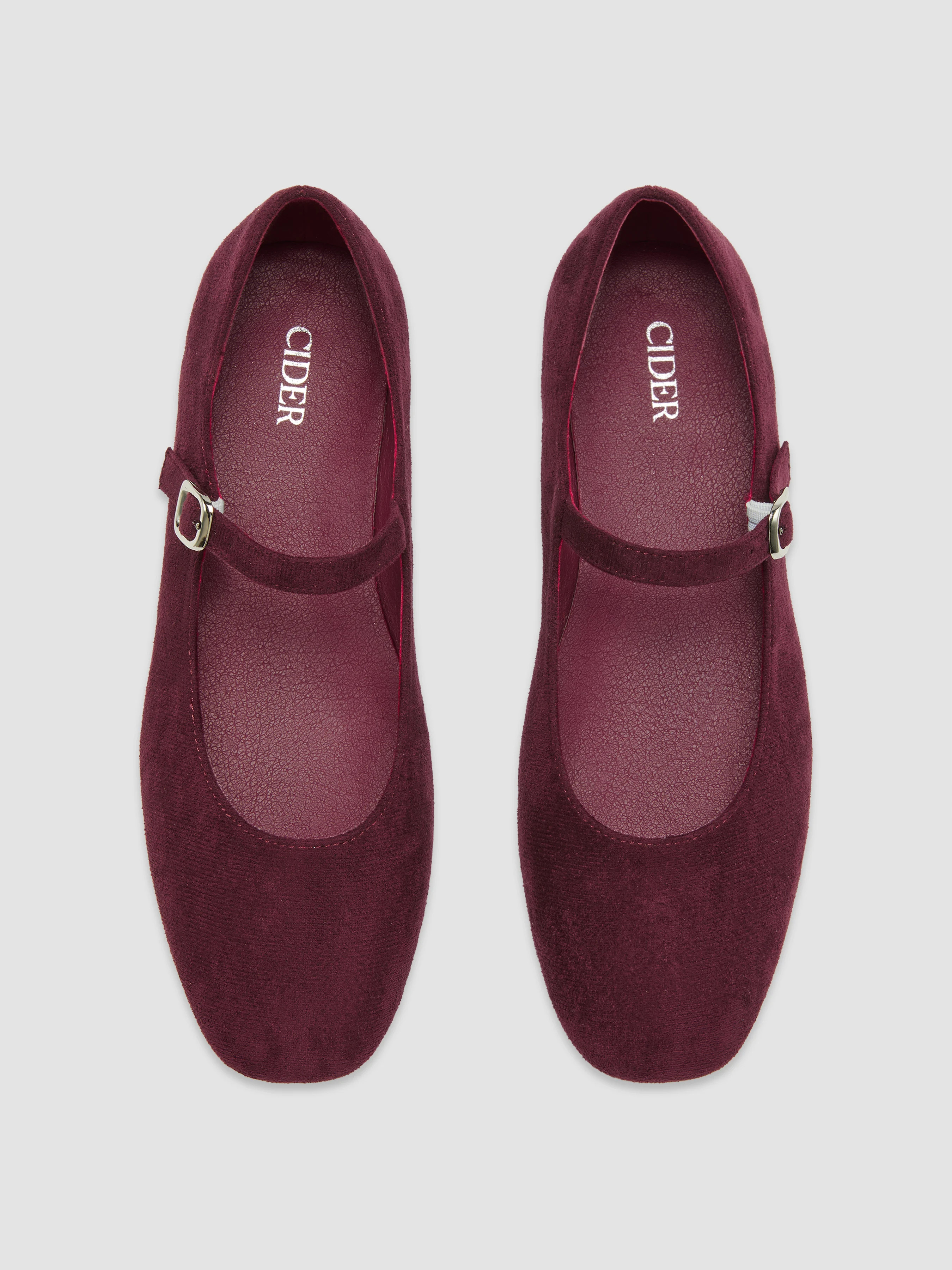 BUCKLE SUEDE MARY JANE FLATS For Daily Casual Work Coffee Shop | Cider