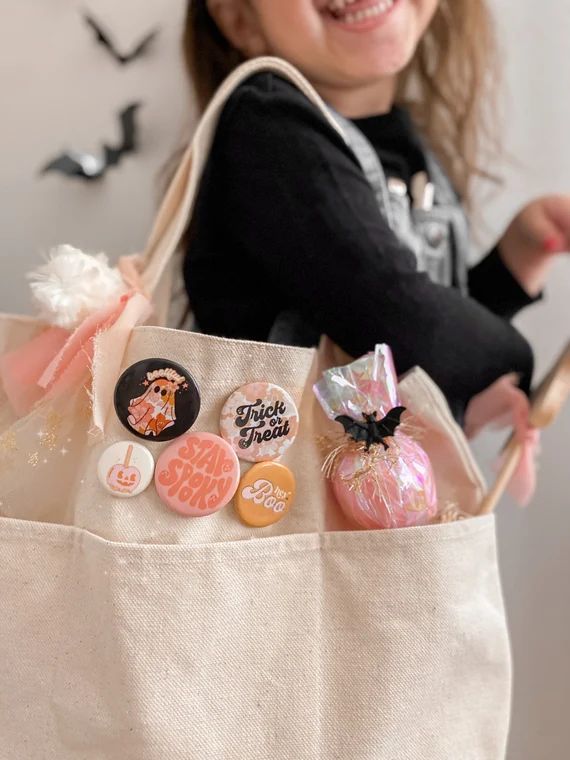 Spooky Cute Halloween Button Pins Trick or Treat Bag Boo | Etsy | Etsy (US)