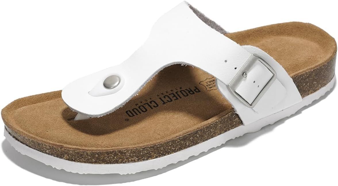 Genuine Leather Thong Sandals Women Water-Resistant Beach Essentials Womens Sandals Flip Flops fo... | Amazon (US)