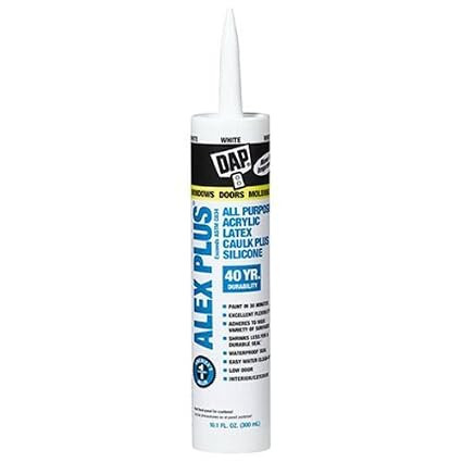 DAP INC 18152/11440 10.1oz White Alex Plus Acrylic Latex Caulk with Silicone, 2 Pack | Amazon (US)