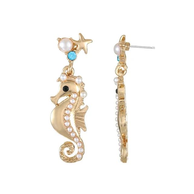 Packed Party Women's Goldtone Seahorse Motif Earrings | Walmart (US)