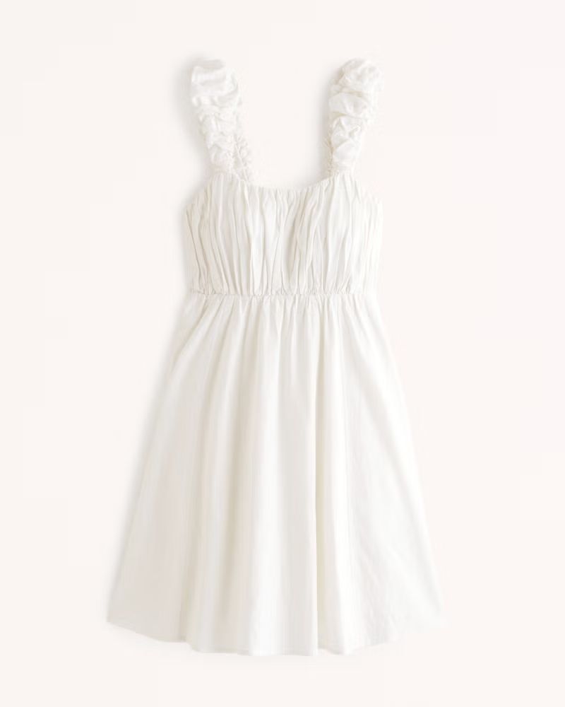 Puff Strap Babydoll Mini Dress | Abercrombie & Fitch (US)