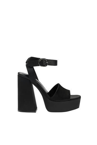 SATIN PLATFORM SANDALS | PULL and BEAR UK