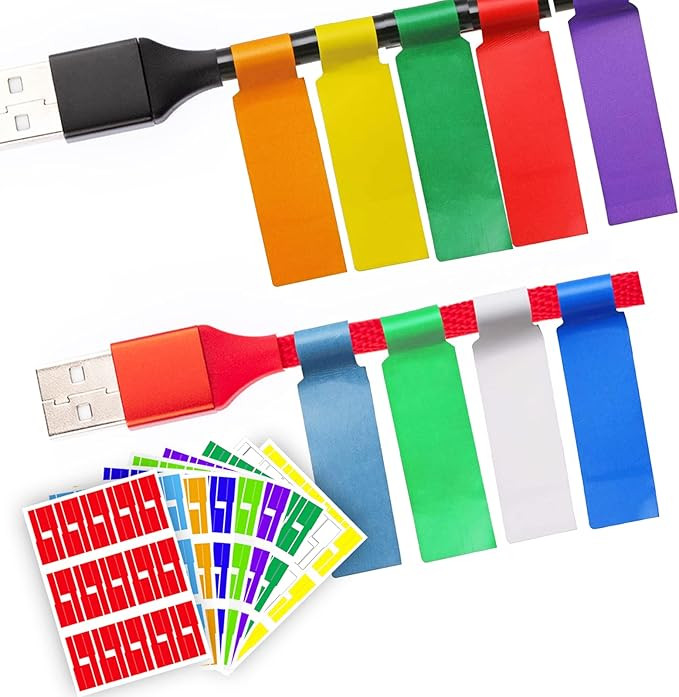 270 PCS Cable Labels, 9 Colors Waterproof Cable Tags Wire Labels for Management, Cord Label Can W... | Amazon (US)