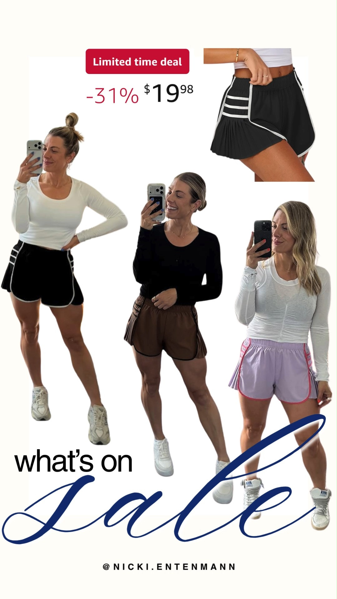 Flowy pleated running shorts bring comfort and style together, making workouts feel breezy and chic. Athletic design meets playful movement so every stride looks effortless ✨🏃‍♀️🌸  

#runningshorts #athleticshorts #womensactivewear #pleatedshorts #flowyshorts #fitnessfashion #workoutstyle #gymoutfit #athleisure #sportswear 

 #LTKootd #LTKActive #LTKSaleAlert