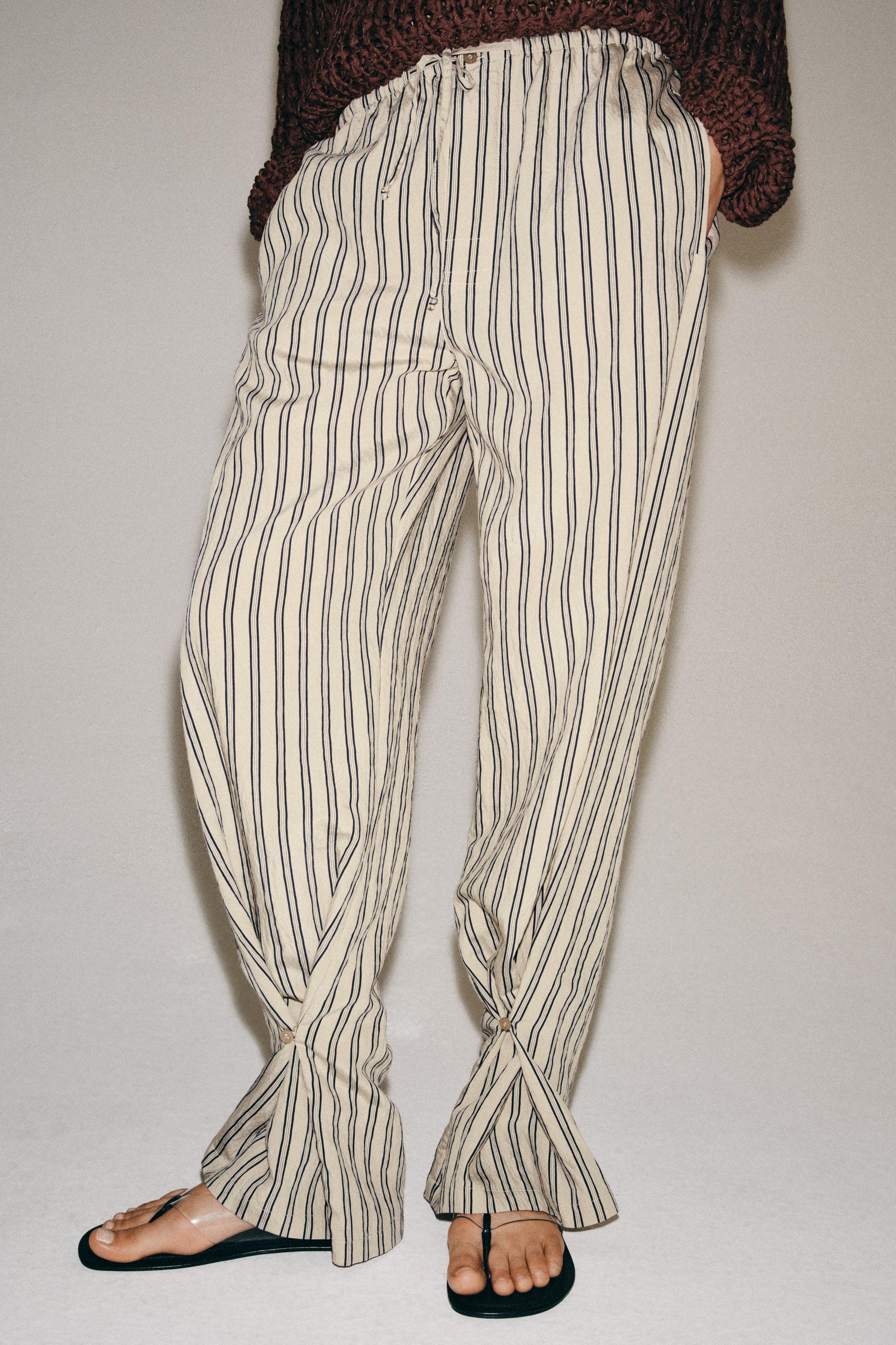 ZW COLLECTION STRIPED STRAIGHT LEG PANTS | Zara US