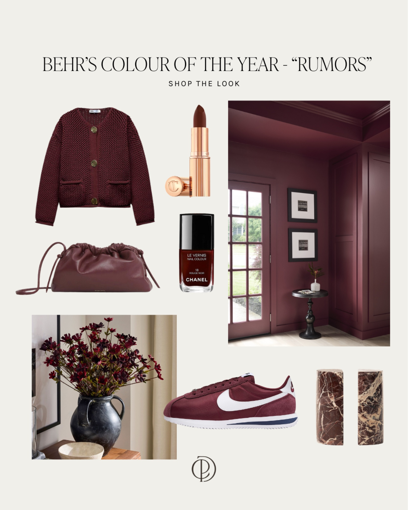 Behr’s Colour of the Year - “Rumors” | Dark Red Fashion | Deep Red | Paint Trends | Trending | Fall Fashion | Red Cardigan | Trending Sneakers | Nail Colour Inspiration | Deep Red Lip | Red Clutch | Studio McGee | Decor | Pottery Barn Fall | Home Decor | Fall Home Decor  | CPD Tailored Homes |  

#LTKstyletip #LTKcasa #LTKcanada