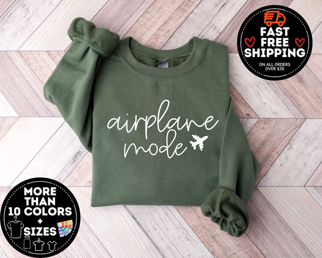 Airplane Mode Sweatshirt, Airplane Shirt, Travel Sweater, Gift for Traveler, Airplane Mode, Vacat... | Etsy (US)