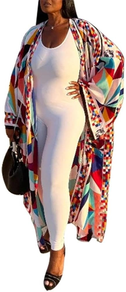 Summer Cardigan For Women Lightweight Satin Open Front Long Kimono Swimsuit Cover Ups Silk Robe P... | Amazon (US)