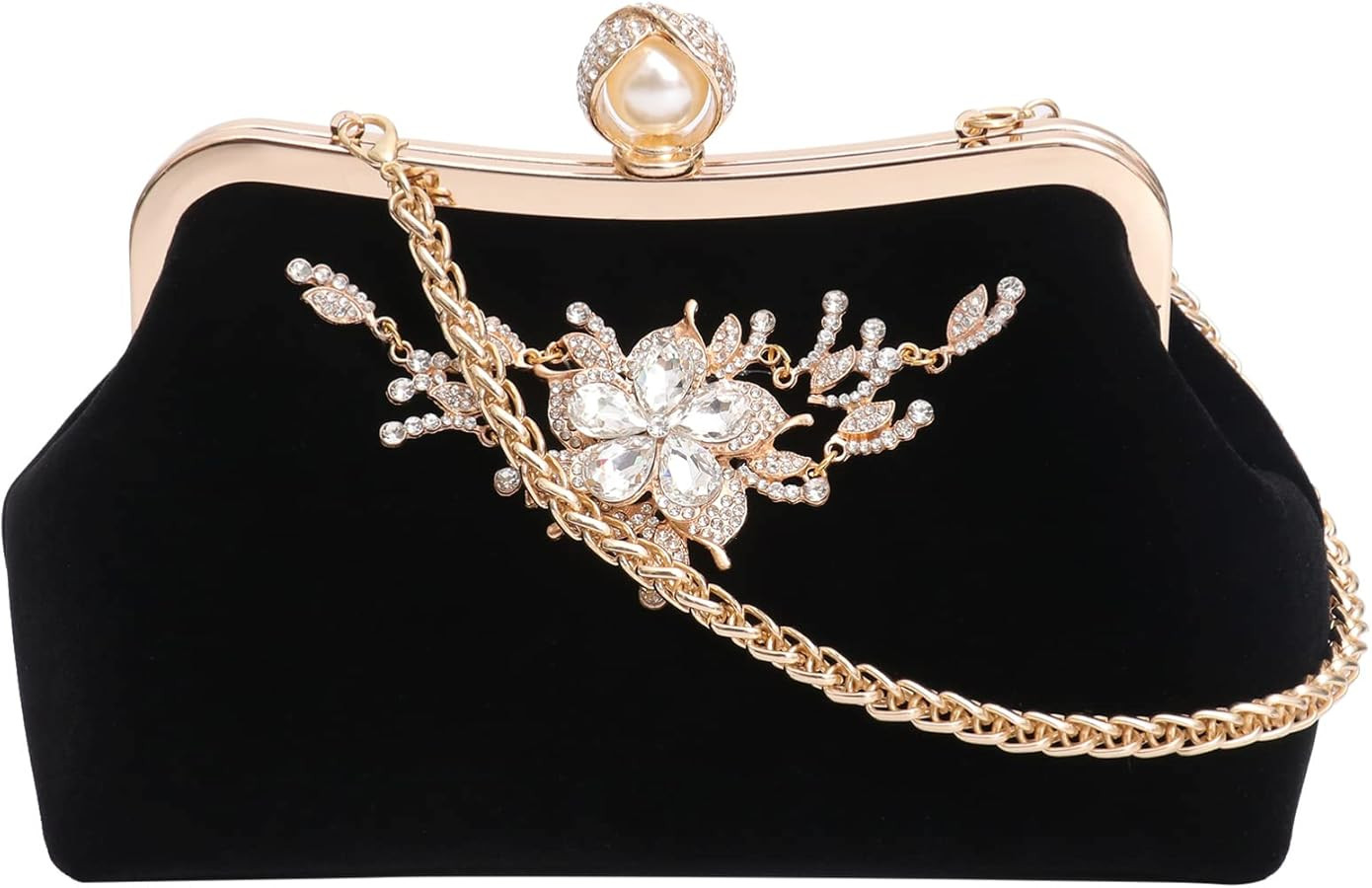 Lurrose Evening Handbag Women Girls Rhinestone Clutch Wedding Purse Cocktail Prom Handbag with De... | Amazon (UK)