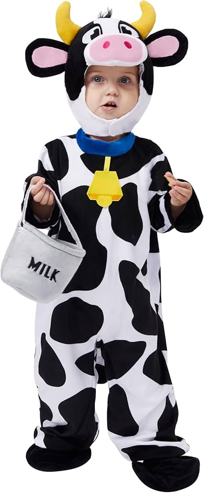 Spooktacular Creations Unisex Baby Cow Costume Jumpsuit Outfit with Milking Bucket for Infant Chi... | Amazon (US)