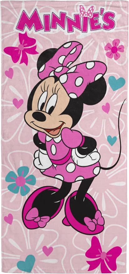 Disney Minnie Mouse Bath Pool Beach Towel - Kids Super Soft & Absorbent 100% Cotton Towel with Fl... | Amazon (US)