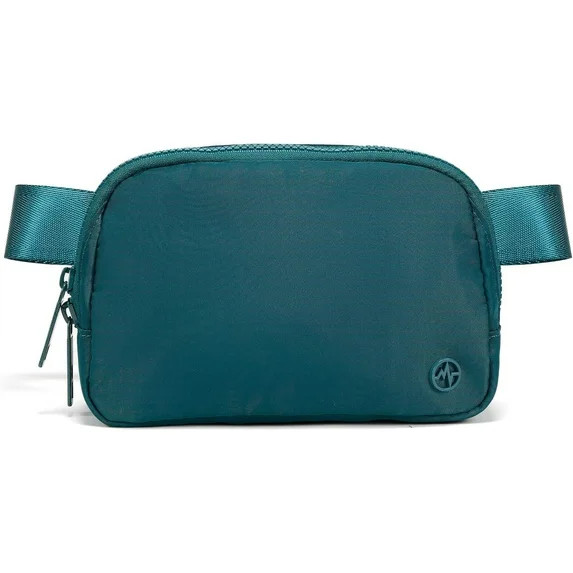 Pander Women's Two-Way Zipper Water Repellent Nylon Belt Bag Crossbody Bag, Teal Blue | Walmart (US)