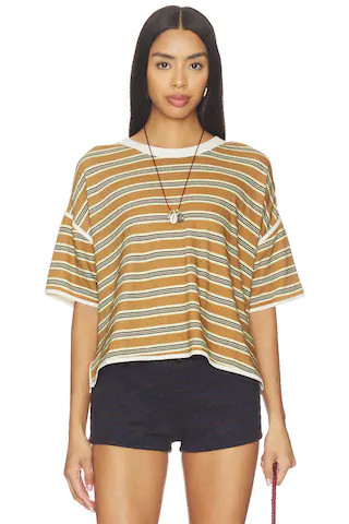 Free People Clean Rugby Tee in Mustard. - size M | Revolve Clothing (Global)