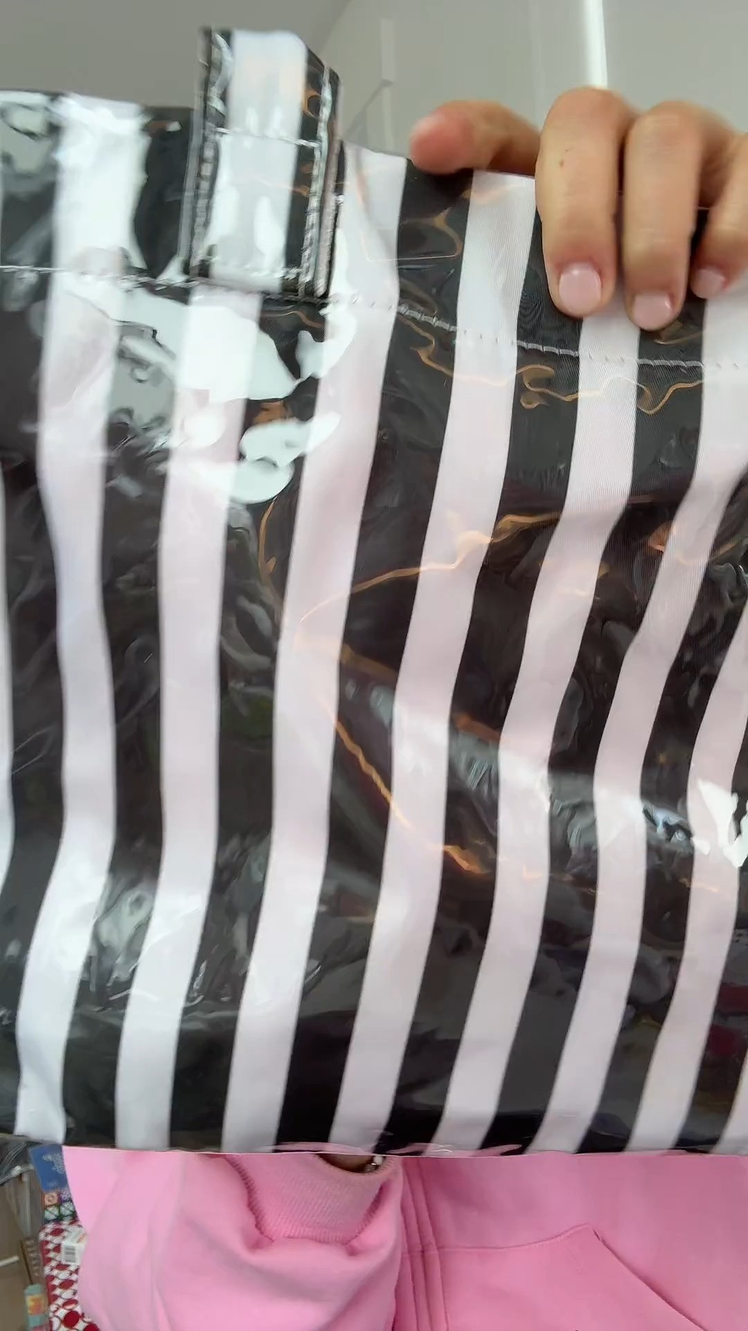 2026 Striped PVC Tote Bag Large Glossy Striped Handbags 

 #LTKxMadewell #LTKSeasonal #LTKTravel