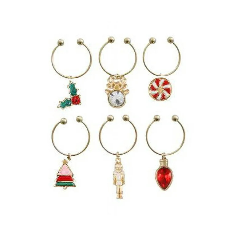 Packed Party Holiday Treats Wine Charms, 6 Pieces | Walmart (US)