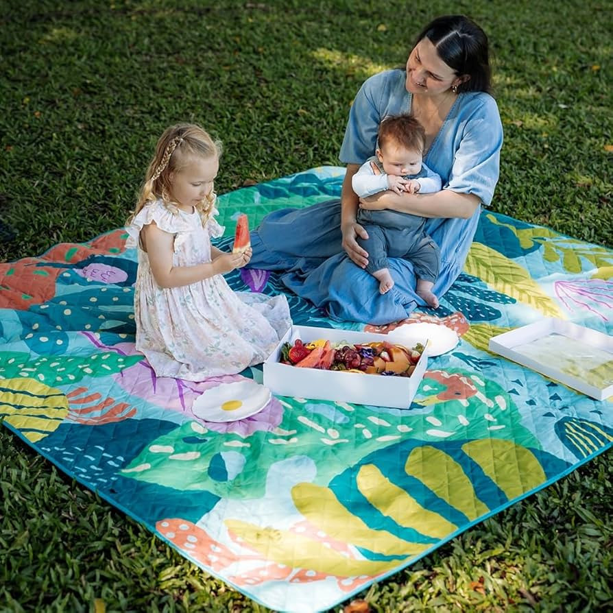 Rudie Nudie Jumbo Picnic Rug, Premium Large Picnic Mat, 6'7" x 6'7", Outdoor Waterproof Picnic Bl... | Amazon (US)