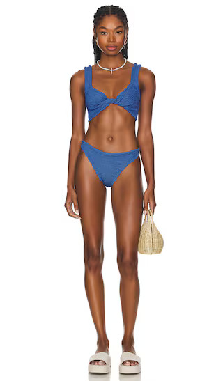 Juno Bikini Set in Metallic Denim | Revolve Clothing (Global)