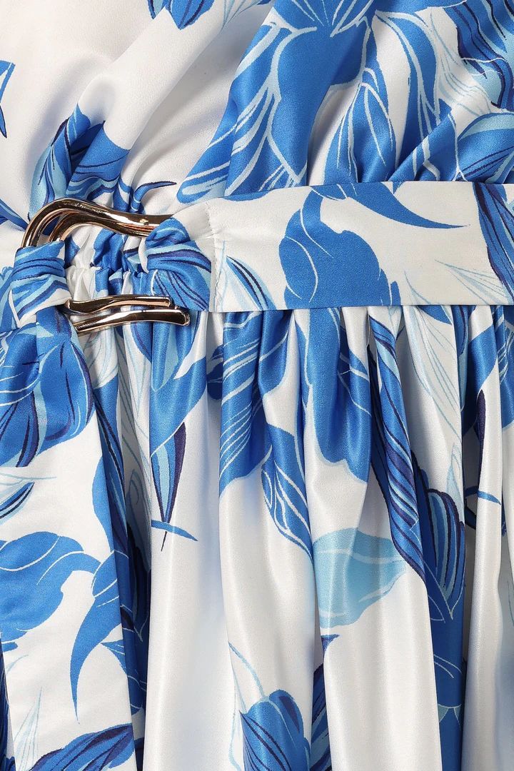 Naomi One Shoulder Midi Dress - Blue Floral | Petal & Pup (US)