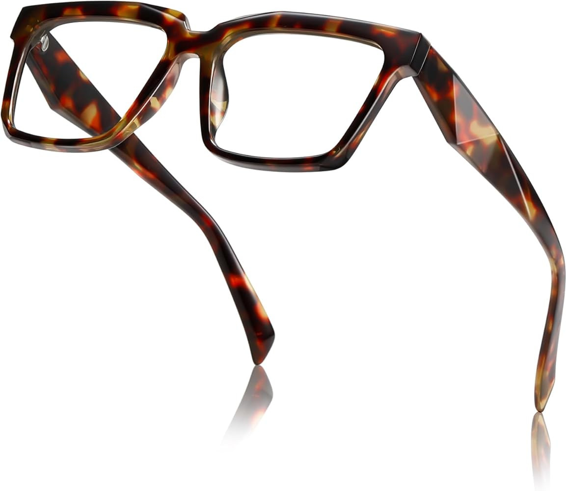 Oversized Blue light glasses for Women Men - Ideal for Work/Gaming/TV - Anti Eyestrain UV Protect... | Amazon (US)