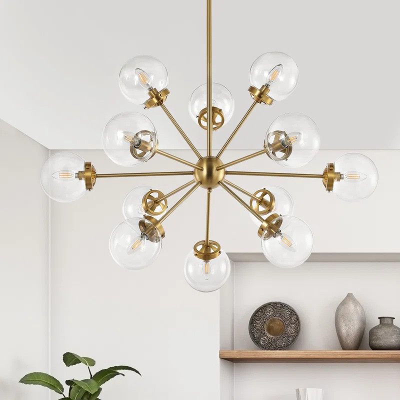 Arisai 12 - Light Metal;Glass Dimmable Sputnik Sphere Chandelier | Wayfair North America