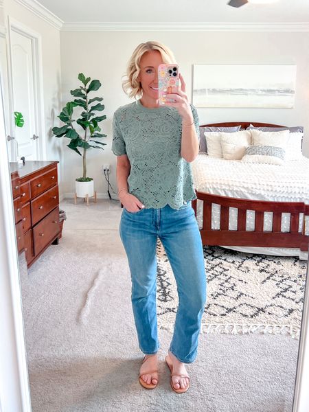 What I wore yesterday -
• crochet top - this color is sold out, but it’s still available in other colors. I’m wearing size small.
• jeans - size 26. Currently 40% off  

#LTKSeasonal #LTKfindsunder100 #LTKsalealert