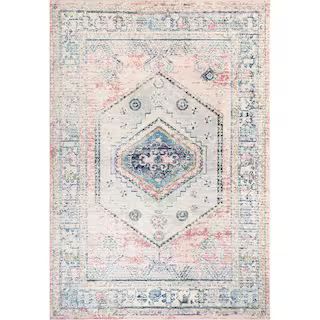 nuLOOM Chase Faded Vintage Medallion Light Pink 8 ft. x 10 ft. Indoor Area Rug RZBD105A-8010 - Th... | The Home Depot