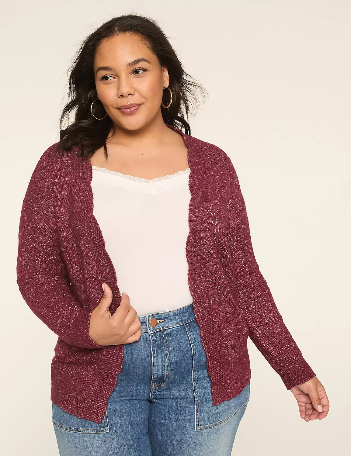 Open-Front Stitch Cardigan | LaneBryant | Lane Bryant (US)