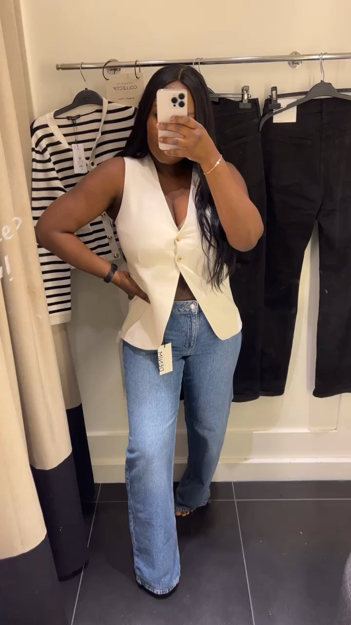 Postpartum ootd, midsize fashion.
Dynamite Heidi wide leg jeans and long vest look. Summer and fall fashion.

#LTKStyleTip #LTKMidsize #LTKFindsUnder100