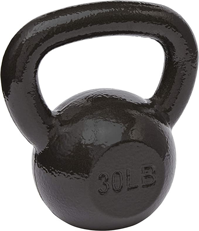 Amazon Basics Cast Iron Kettlebell with Enamel Finish, 30-Pound, Black | Amazon (US)