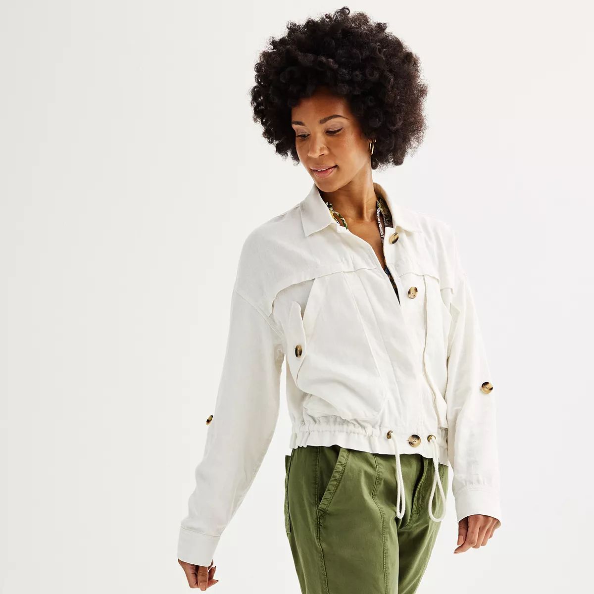 Women's Sonoma Goods For Life® Linen-Blend Utility Jacket | Kohl's