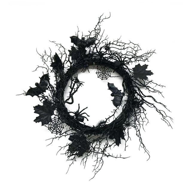 Fanvereka Black Bat Wreath Halloween Wreath Halloween Decorations for Home/Window Decor | Walmart (US)